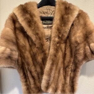 Elegant Vintage Mink Fur Shoulder Wrap Stole Shawl Made by Abrams Chicago VGUC